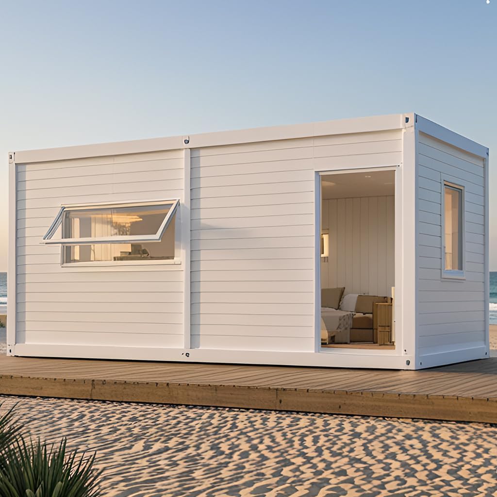 Portable Tiny House (192 sq ft) – 1 Bedroom, Bathroom, Expandable Flat-Pack